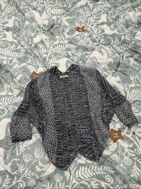 BB Dakota Black and White Marled Knit Open Cardigan